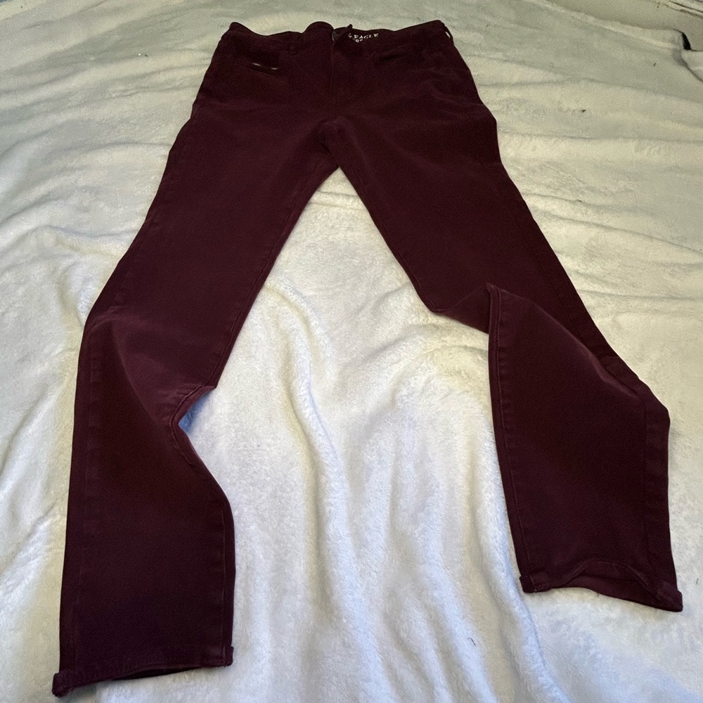 American Eagle Outfitters Burgundy Skinny Jeans - Picture 6 of 7